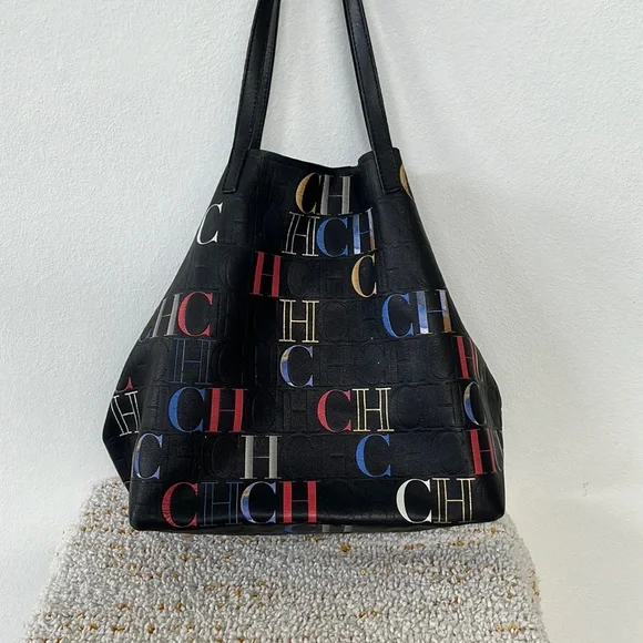 Carolina Herrera Multicolor Logo Tote Bag - Picture 2 of 9